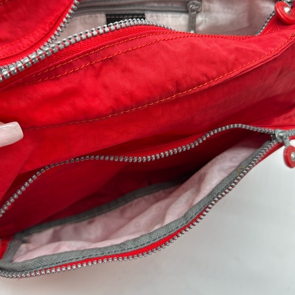 Kipling Red Nylon Lightweight Small Messenger Bag Purse MCB7579S - Picture 7 of 14